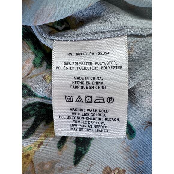 Maeve Anthropologie Magda Ruffle Floral Printed Sheer‎ Tunic Blouse Size Small - Picture 7 of 8